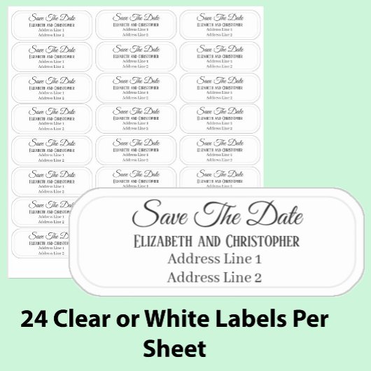 Save The Date Return Address Transparent  Sticker
