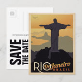 Save the date | Rio de Janeiro, Brazilië Aankondigingskaart (Voorkant / Achterkant)