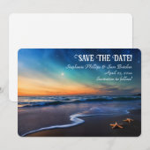 Save the Date Romantic Beach Fantasy Starfish Kaart (Voorkant / Achterkant)