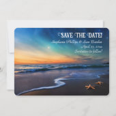 Save the Date Romantic Beach Fantasy Starfish Kaart (Voorkant)