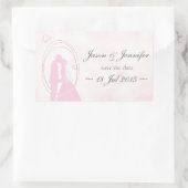"Save the Date" Romantic Dreamweaver Wedding Coupl Rechthoekige Sticker (Tas)