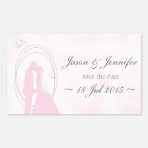 "Save the Date" Romantic Dreamweaver Wedding Coupl Rechthoekige Sticker