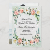 Save the date. Romantic Rozen Weddenschap Kaart (Voorkant / Achterkant)