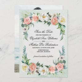 Save the date. Romantic Rozen Weddenschap Kaart