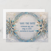 Save the Date Romantische Art Deco Geïnspireerd Kr Kaart (Voorkant / Achterkant)