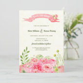 Save the date. Romantische Waterverf Rozen bruilof Kaart (Staand voorkant)