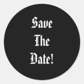 Save the date ronde sticker (Voorkant)