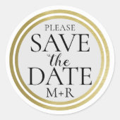 Save the date ronde sticker (Voorkant)