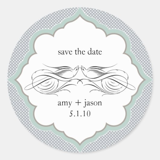 Save the date ronde sticker (Voorkant)