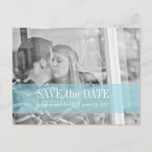 Save the date | roodblauw aankondigingskaart (Voorkant)