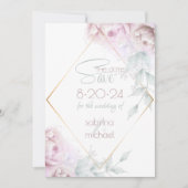 Save the date | Roos Blush Cream Waterverf Peony (Voorkant)