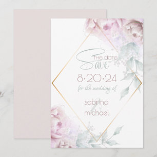 Save the date   Roos Blush Cream Waterverf Peony