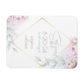 Save the date | Roos Blush Cream Waterverf Peony Magneet (Horizontaal)