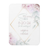 Save the date | Roos Blush Cream Waterverf Peony Magneet (Verticaal)