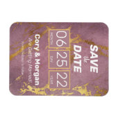 Save the date | Roos- en goudmarmer Magneet (Horizontaal)