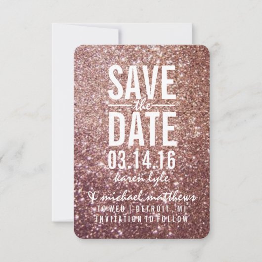 Save the Date | Roos Glitter Fab (Voorkant)