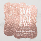 Save the Date | Roos Gold Glitter Fab (Voorkant / Achterkant)