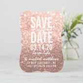 Save the Date | Roos Gold Glitter Fab (Staand voorkant)