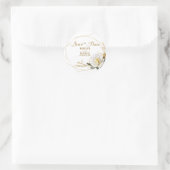 Save the Date Roos Gold Wedding Ronde Sticker (Tas)