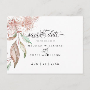 Save the date   Roos Koraalolie Waterverf Briefkaart