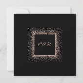 Save The Date Rose Goud Zwart Glitter Monogram Lux (Achterkant)