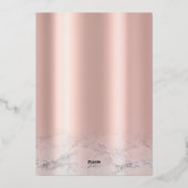 Save The Date Rosegold Glitter Drips Pink Folie Feestdagenkaart (Achterkant)