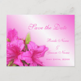 Save the Date, roze bloemenfotokunst Aankondigingskaart