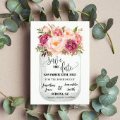 Save the Date Roze bloemenromantische boho bruilof Kaart