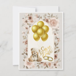 Save The Date Roze en Gouden Kaart