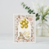 Save The Date Roze en Gouden Kaart (Staand voorkant)
