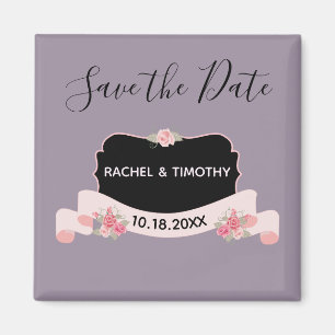 Save the Date Roze en Paarse Beauty Magneet