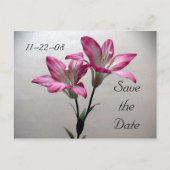 Save the Date roze lelie Aankondigingskaart (Voorkant)