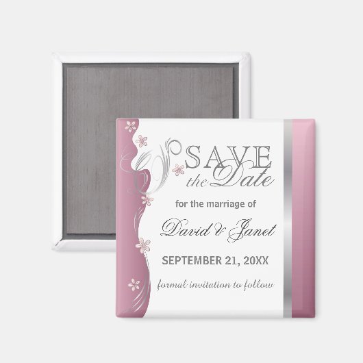 Save the date | Roze Tourmaline Magneet (Voorkant / Achterkant)