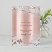 Save The Date Rozegoud Marmer Echt Folie Kaarten (Staand Voorkant)