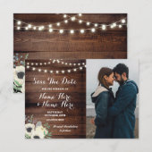 Save The Date Rustic Foto Bloem Anemoon (Voorkant / Achterkant)