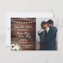 Save The Date Rustic Foto Florale Anemoon