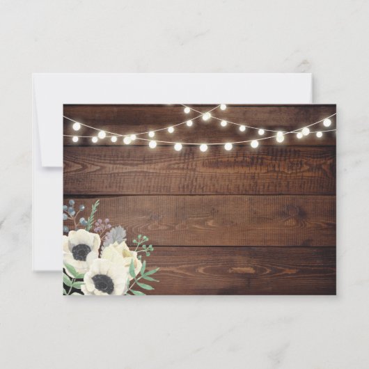 Save The Date Rustic Foto Florale Anemoon (Achterkant)