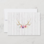 Save The Date Rustic Geweien Herten Bloem Foto (Achterkant)