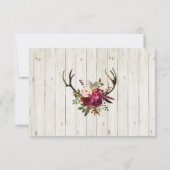 Save The Date Rustic Geweien Herten Bloemen Foto (Achterkant)