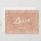 Save the Date Rustic Glam Rose Goud Foto (Achterkant)