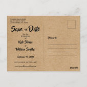 Save the Date Rustic Goud Hart Kalender Boho Briefkaart (Achterkant)
