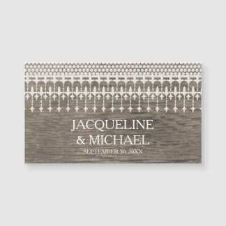 Save the Date Rustic  Lace Houten Bord