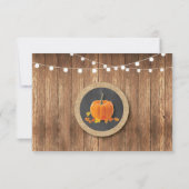 Save the date Rustic Pumpkin Chalk Wood Uitnodigen (Achterkant)