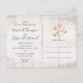 Save The Date Rustic Roses Foto Collage Ansichtkaa Briefkaart (Voorkant)