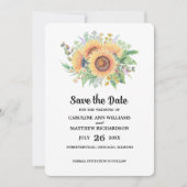 Save the date. Rustic Sunflower Wedding-fotokaart Date (Voorkant)
