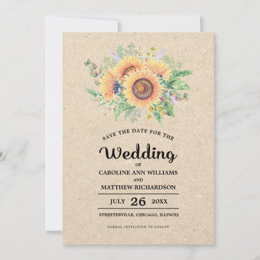 Save the Date. Rustic Wedding Announements Save The Date (Voorkant)