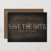 SAVE THE DATE Rustic Wood Western Verloving Briefkaart (Voorkant / Achterkant)