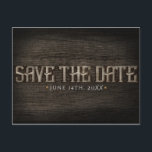 SAVE THE DATE Rustic Wood Western Verloving Briefkaart<br><div class="desc">SAVE THE DATE Rustic Wood Western Verloving Briefkaart. Personaliseren voor elk evenement.</div>