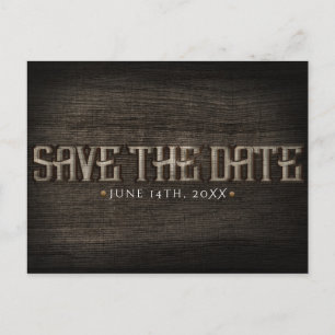SAVE THE DATE Rustic Wood Western Verloving Briefkaart