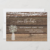 Save the Date Rustieke boerderij String Lights (Voorkant)